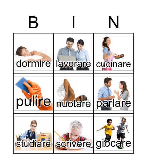 Presente indicativo Bingo Card