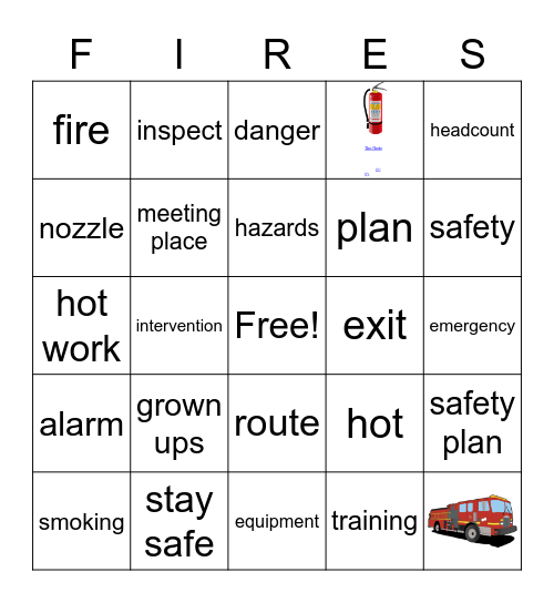 FIRE SAFETY Bingo Card