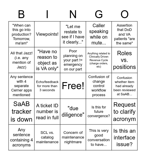 Joint SaAB Bingo! Bingo Card