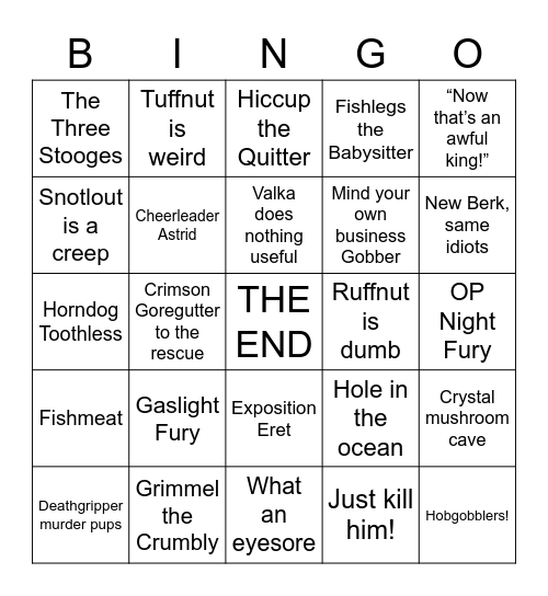 ‘The Hidden World’ Bingo Card