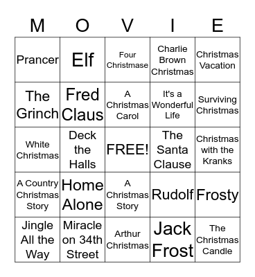 The VanCleave's Christmas Bingo Card