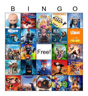 MOVIE KIDS BINGO Card