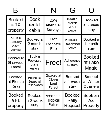 Winter Camping Land - Orlando Retail Bingo Card