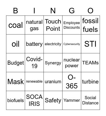2020 Duke Nuclear Bingo Card