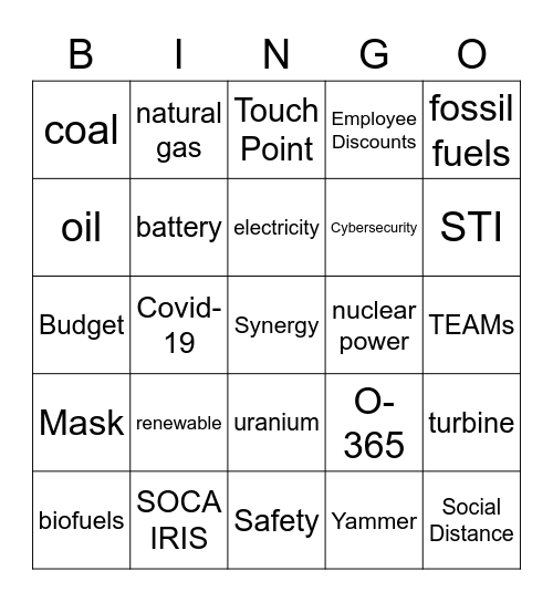 2020 Duke Nuclear Bingo Card
