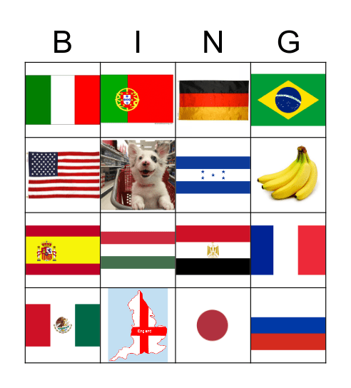 Adjectives Bingo Card