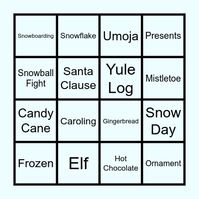 I Say Winter You Say... Bingo Card