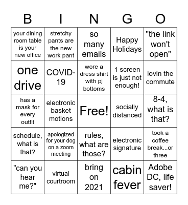 Happy Holidays! Bingo Card