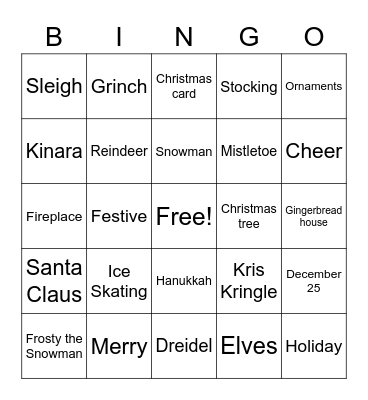 CHRISTMAS BINGO Card