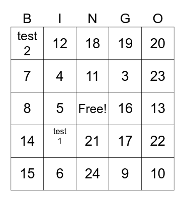 Heliae test bingo Card
