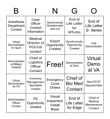 Government Account Bingo Card