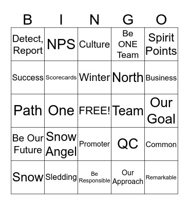 BORM QC ECM Non Credit  Bingo Card