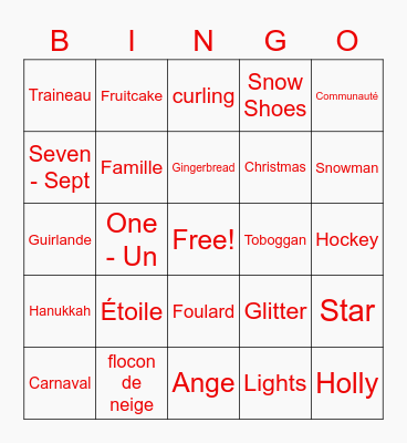 Holiday Bingo Card