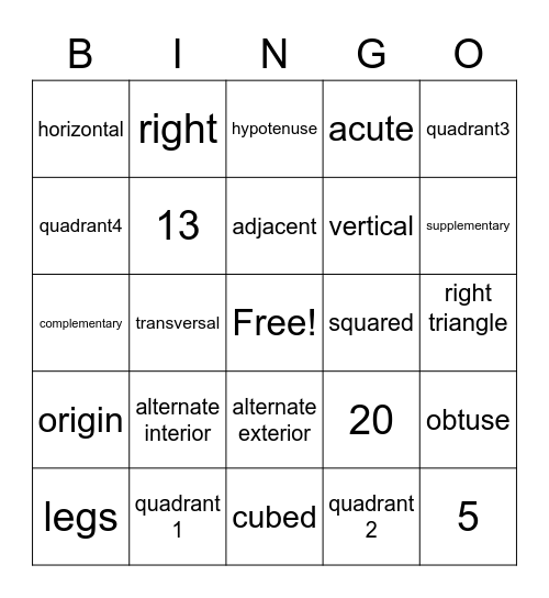 Unit 3 Bingo Card