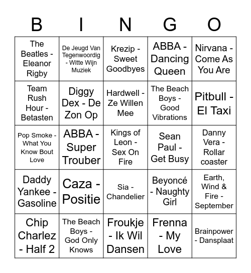 Damesch borrel Bingo Card