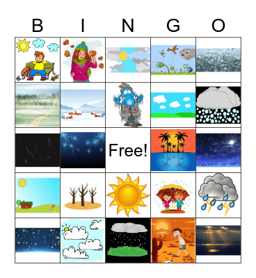 Weather words Bingo Card