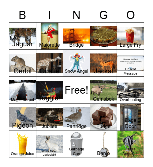 J Sound Bingo Card