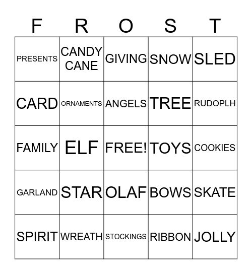 FROST Bingo Card