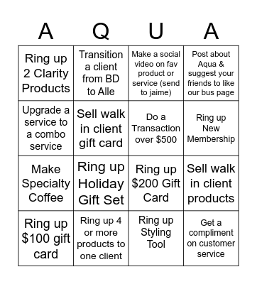 FRONT DESK BINGO Card