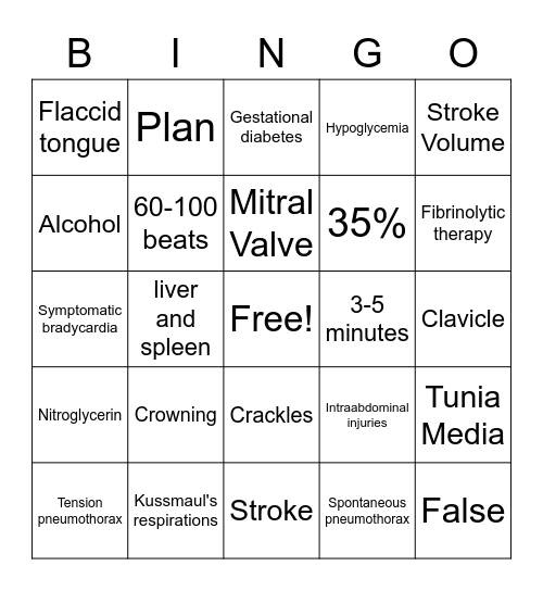 EMS Trivia Bingo Card