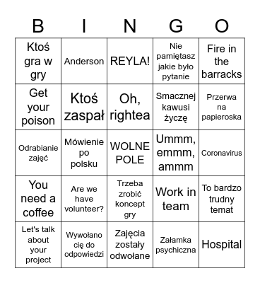 Typowe applied games Bingo Card