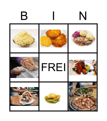 Deutsches Essen :  2. Multikulti Bingo Card
