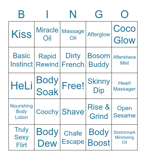 Bingo for S.O.R. Bingo Card