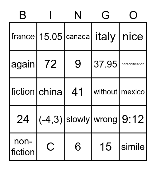 Bingo Card