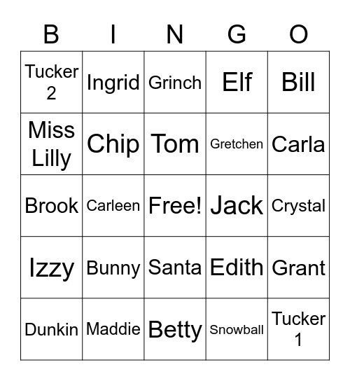 SECRET SANTA BINGO Card