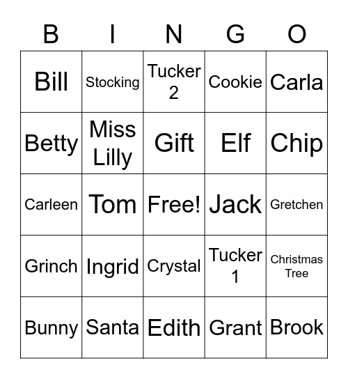 SECRET SANTA BINGO Card