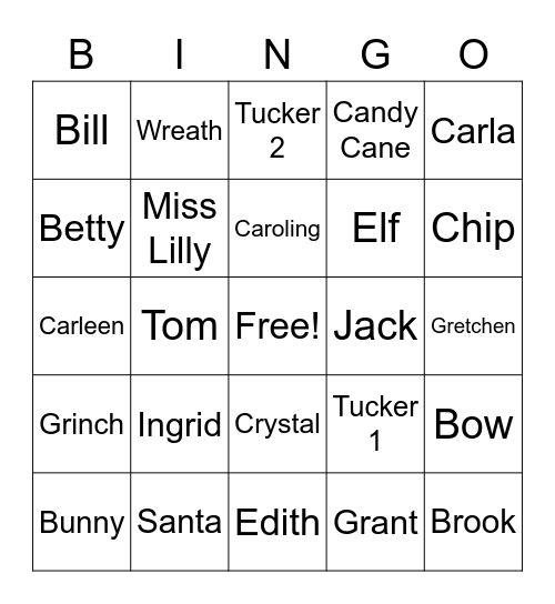 SECRET SANTA BINGO Card