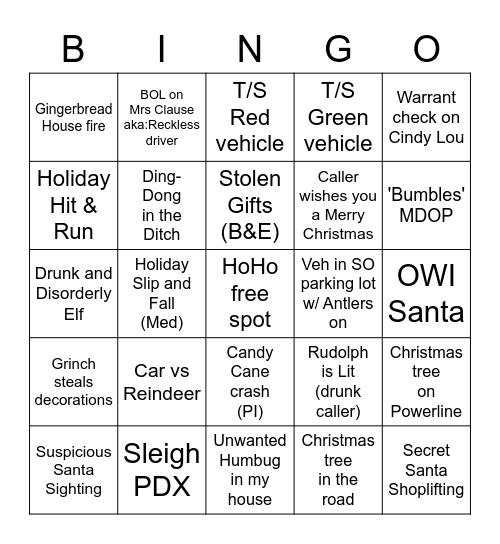 Christmas BINGO Card