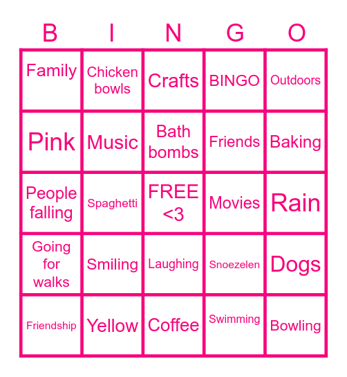 STEPHANIE'S FAVOURITE THINGS Bingo Card