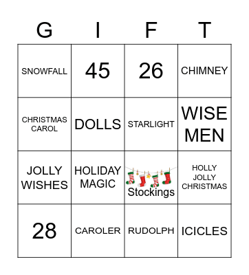 MERRY CHRISTMAS Bingo Card