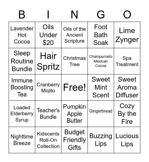 Holiday Gift Giving Bingo Card