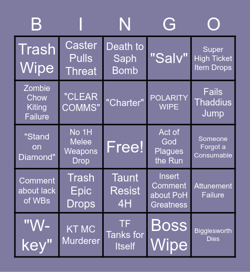 CB Naxx Bingo Card