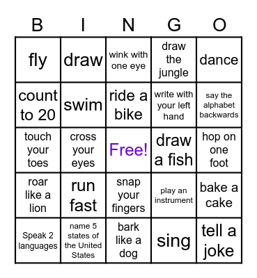 Can You? Bingo Card