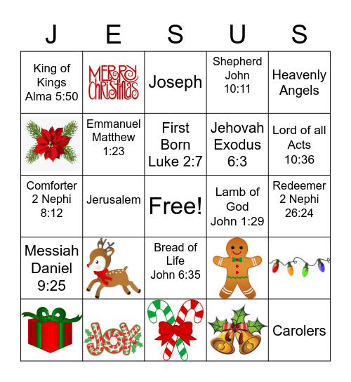 Jesus Bingo Card