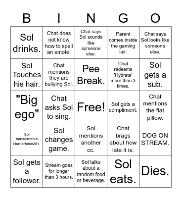 Twitch.tv/solarcallmesol BINGO Card