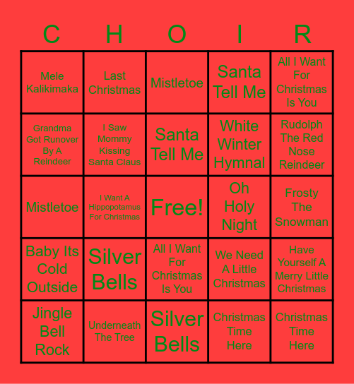 Christmas Social Bingo Card