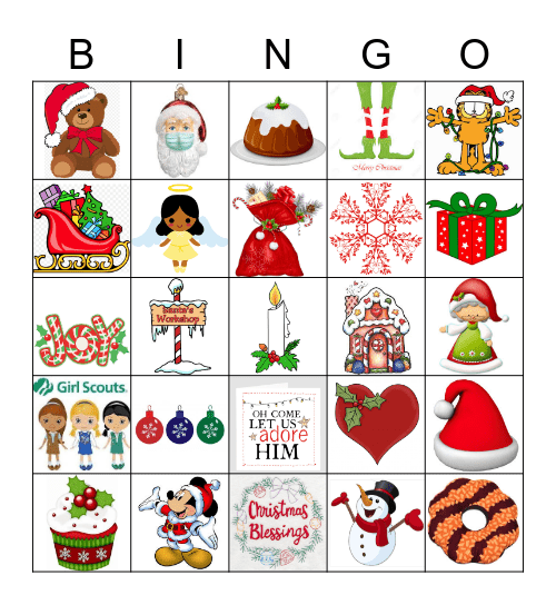 Girl Scouts Christmas Bingo Card