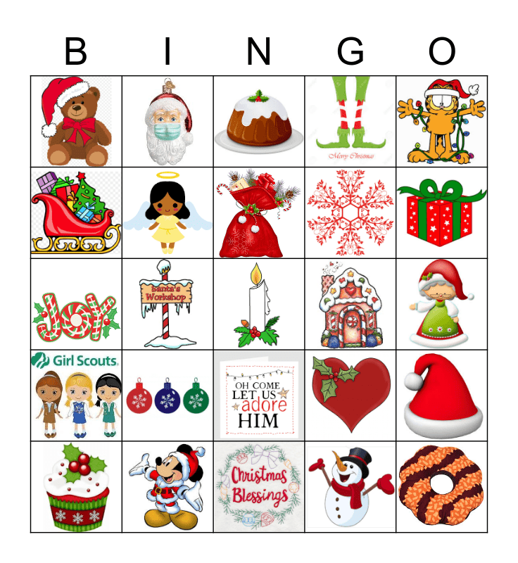 Girl Scouts Christmas Bingo Card