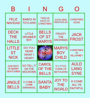 CHRISTMAS CAROL BINGO Card