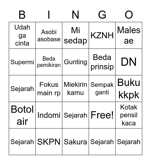 💚YUYUT💚 Bingo Card