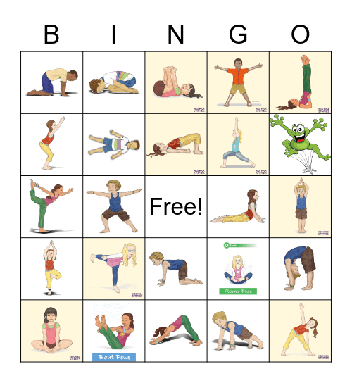 Hybrid/Remote Yoga Bingo Card