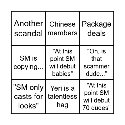 2014-2015 SM Netizenbuzz Bingo Card