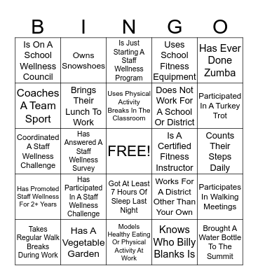 Find Someone Who... Bingo Card
