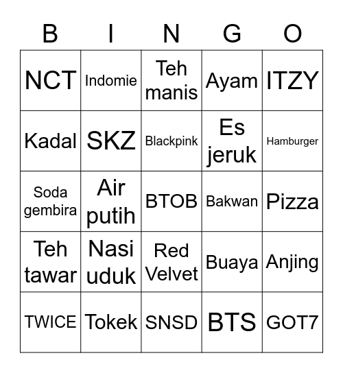 @marktiyen Bingo Card