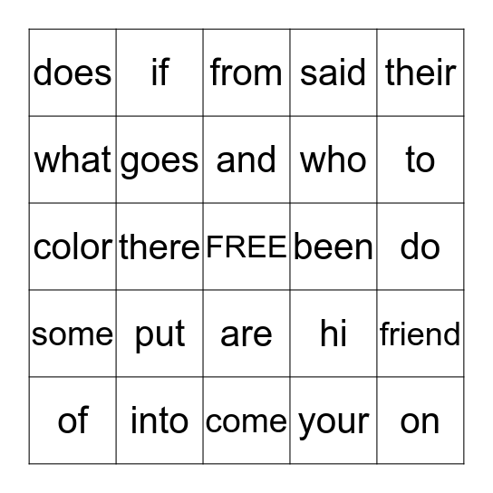 Bingo Card
