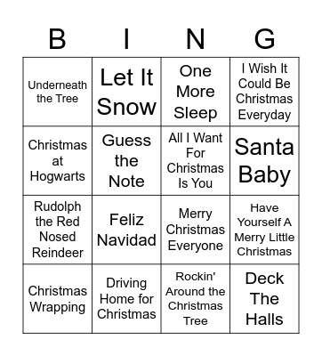 Christmas Bingo! Bingo Card